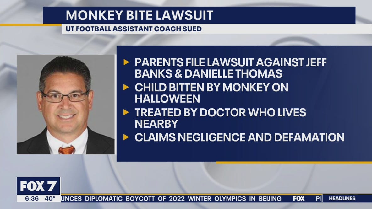 Texas assistant football coach Jeff Banks, girlfriend sued by parents over alleged monkey bite